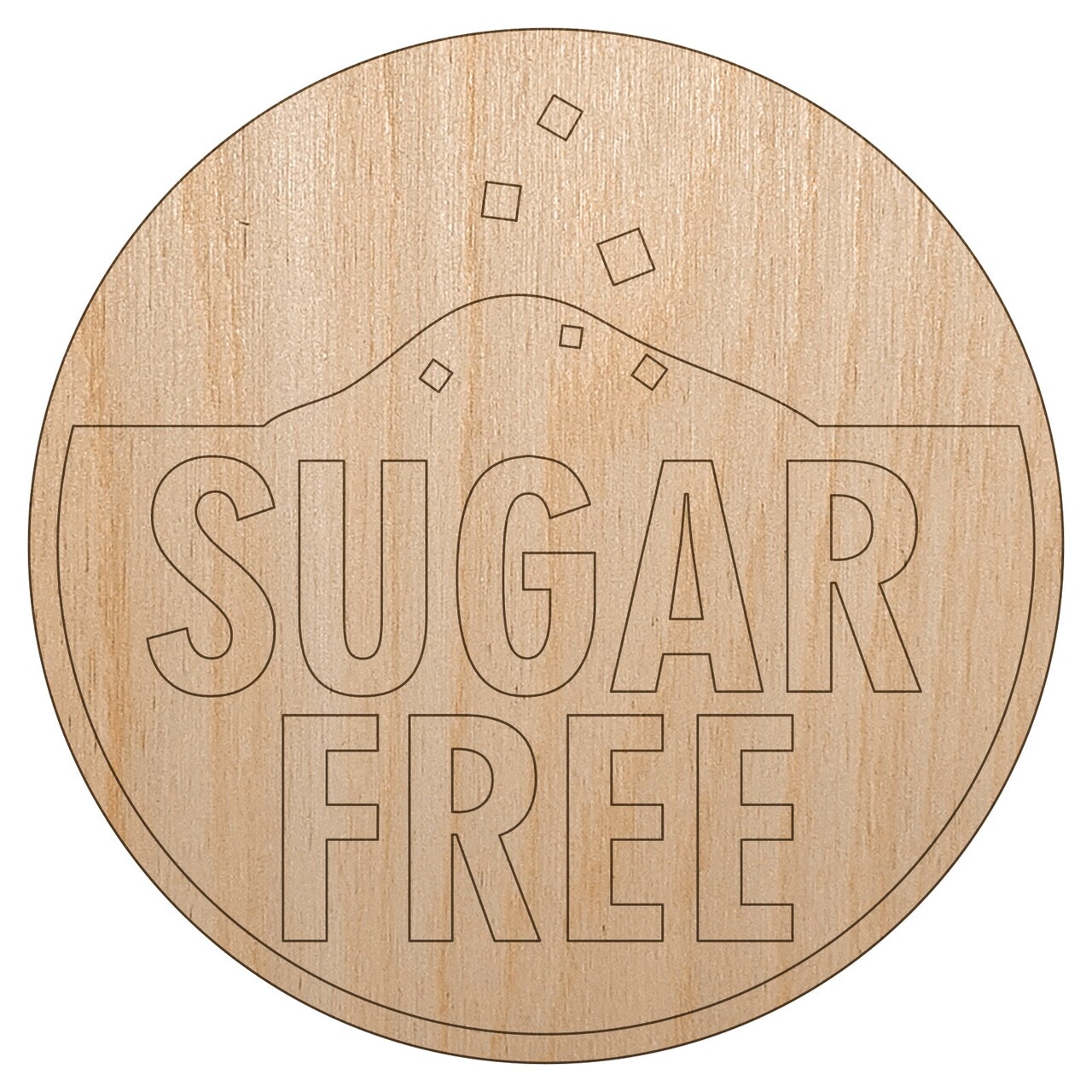 Sugar Free Unfinished Wood Shape Piece Cutout for DIY Craft Projects